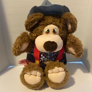 Vintage 1985 Cuddlin’ Country Bears Uncle Tyler Plush 16" • Marchon Revco • Rare